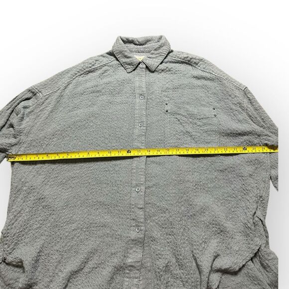 We The Free Oversized Button Down Top Women's Small Ice Blue Happy Hour Shirt - Picture 5 of 8